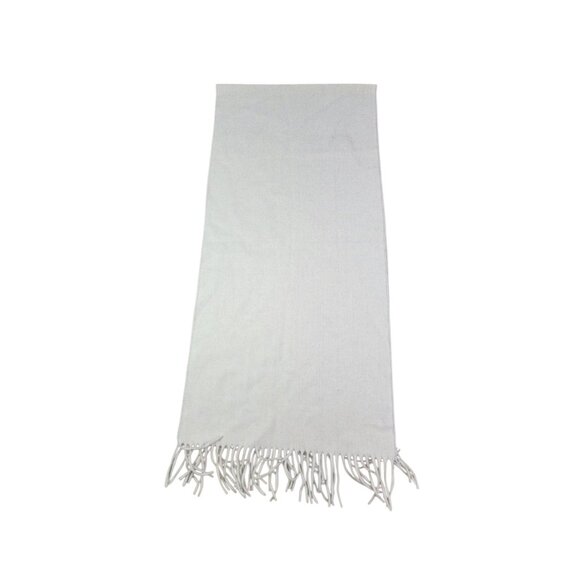 VALENTINO Scarf Unisex Solid Ivory Rectangular 100% Wool Made In Italy - Picture 2 of 8